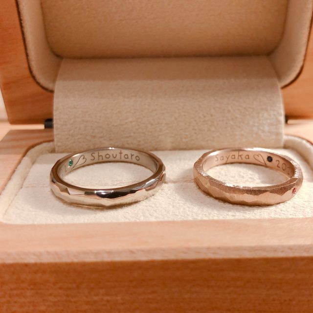 【uchimari(ウチマリ)の口コミ】 結婚指輪は絶対に手作りが良いと思い、自分たちで作れる店舗を探しました…