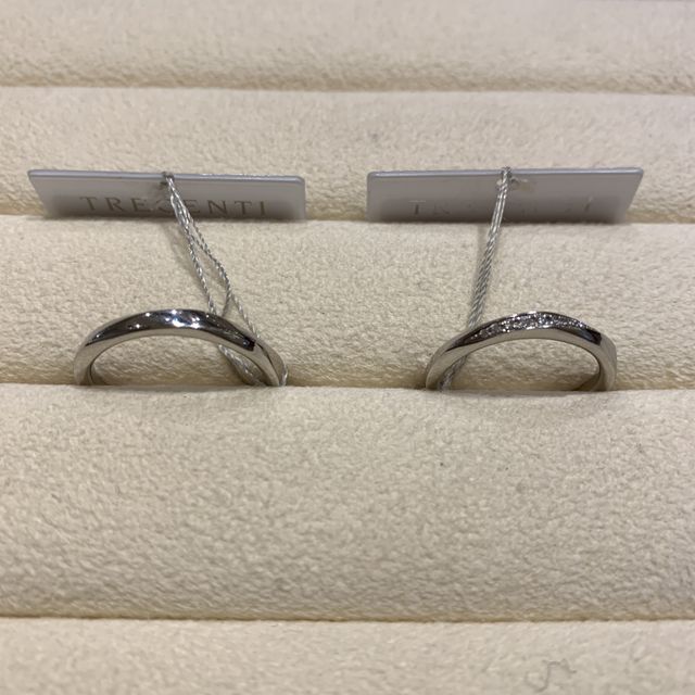 【TRECENTI(トレセンテ)の口コミ】 プラチナの輝きがしっかり感じられるボリューム感があり、ダイヤの輝きも…