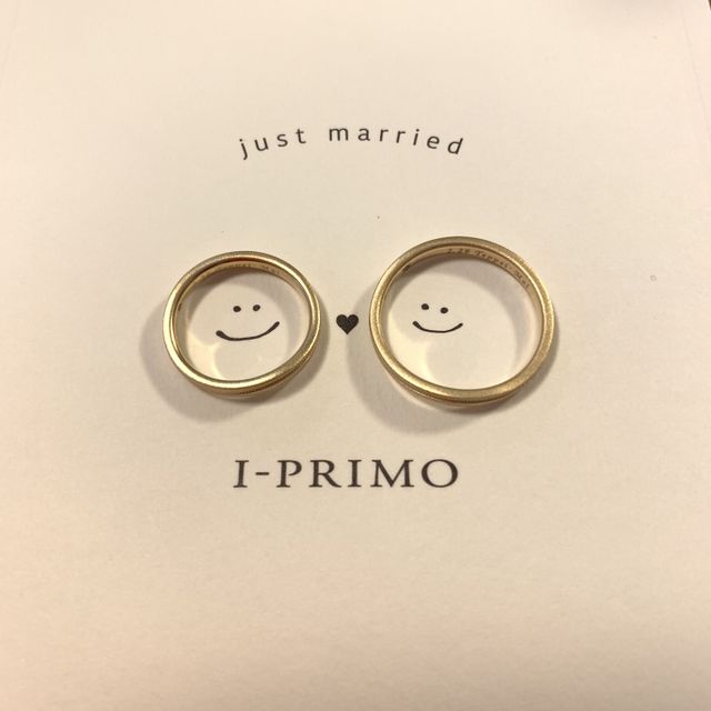 【アイプリモ(I-PRIMO)の口コミ】 結婚指輪でよく見るのはプラチナですが、私たちは最初からイエローゴール…