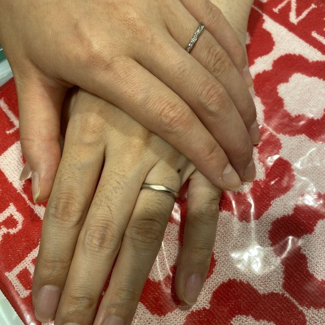 【TRECENTI(トレセンテ)の口コミ】 男性用に、ストレートタイプを試着して、女性用にもストレートタイプを試…