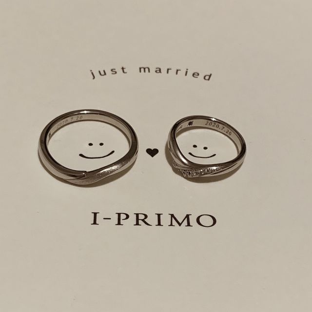 【アイプリモ(I-PRIMO)の口コミ】 デザインが素敵で2人とも満足の行く指輪を見つける事ができました。刻印、…