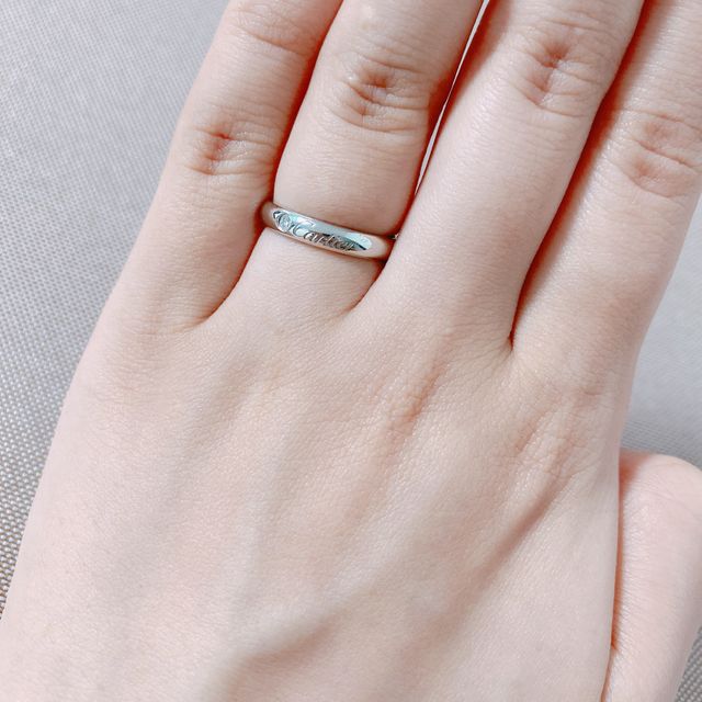【カルティエ(Cartier)の口コミ】 せっかくカルティエの結婚指輪にするなら、カルティエのロゴが入ったもの…