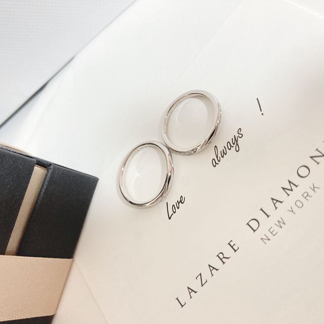【ラザール ダイヤモンド(LAZARE DIAMOND)の口コミ】 私達の場合はたくさんある指輪の中でもお揃い感が欲しいということで、こ…