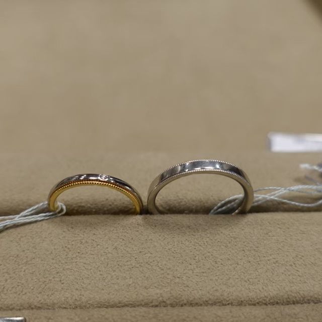 【BRIDGE(ブリッジ)の口コミ】 ミル打ちの指輪を探していて出来ればコンビが良いと思っていたのでデザイ…