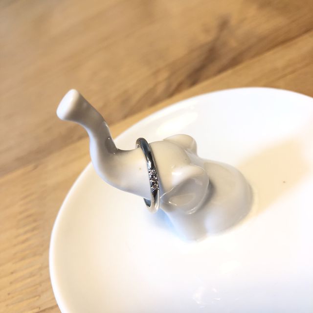 【ティファニー(Tiffany & Co.)の口コミ】 ダイヤが３つ真ん中にあるのが一番気にいりました。価格も予算内で収まり…