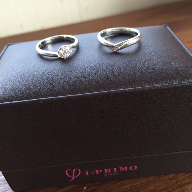【アイプリモ(I-PRIMO)の口コミ】 エンゲージはダイヤが目立つデザイン。マリッジはシンプルなデザインが気…
