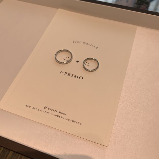 【アイプリモ(I-PRIMO)の口コミ】 自分たちの指に合うものが良くデザインやつけ心地など沢山試着させて頂き…