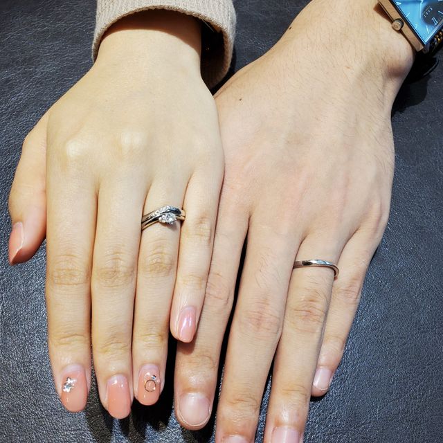 【TRECENTI(トレセンテ)の口コミ】 重ね付けできるセットリングで、重ねた時にぴったりと重なるデザインを選…