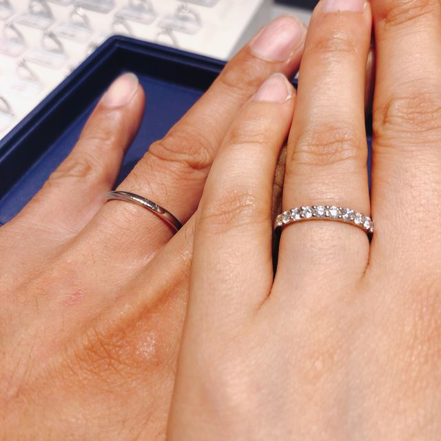 【銀座ダイヤモンドシライシの口コミ】 デザイン、キラキラ感とつけ心地が良かった。買ったあとのメンテナンスも…