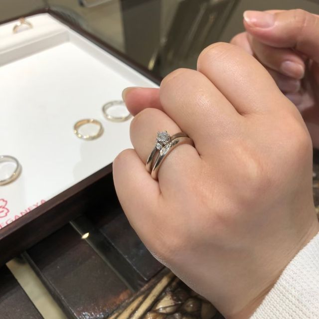 【杢目金屋(もくめがねや)の口コミ】 桜が好きなので一度はデザインを見に行こうと思っていた。婚約指輪も綺麗…