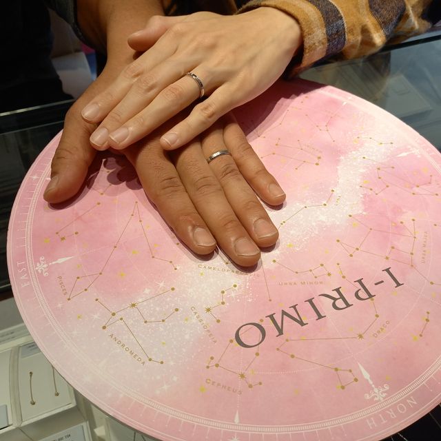 【アイプリモ(I-PRIMO)の口コミ】 細目のデザインで、常時着用したかったので、ダイヤも大きすぎずシンプル…