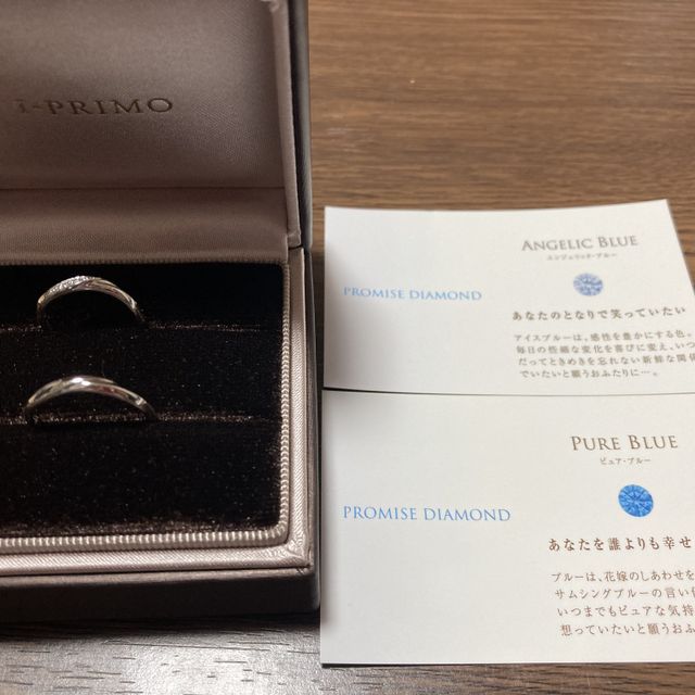 【アイプリモ(I-PRIMO)の口コミ】 ウェーブと３つの小さなダイヤがとても上品で、こちらの指輪に決めました…