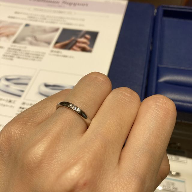 【銀座ダイヤモンドシライシの口コミ】 つけっぱなしにする予定なので付け心地がよい、シンプルで洗練されたデザ…