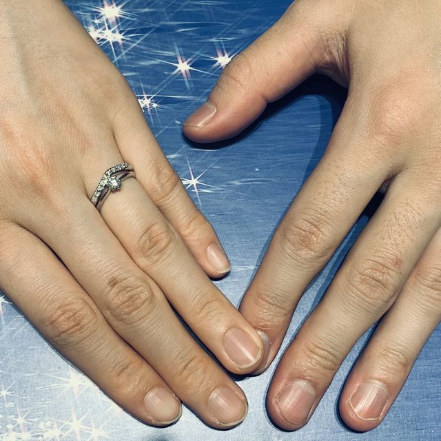 【銀座ダイヤモンドシライシの口コミ】 正面から見てプラチナの存在が良い意味で薄く、ダイヤだけが輝いているよ…