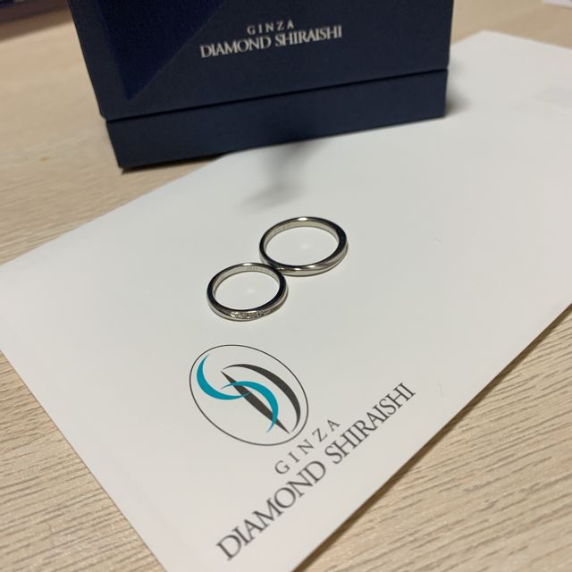 【銀座ダイヤモンドシライシの口コミ】 2人で同じ種類の指輪が良くて、2人のイメージがバッチリあったのがこの指…