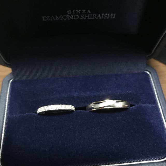 【銀座ダイヤモンドシライシの口コミ】 ハーフエタニティがよくて、ハーフエタニティの中でもダイヤの輝きがいい…