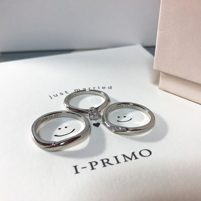 【アイプリモ(I-PRIMO)の口コミ】 婚約指輪の方は主人が1人で選んでくれましたが、2020年モデルでダイヤがキ…