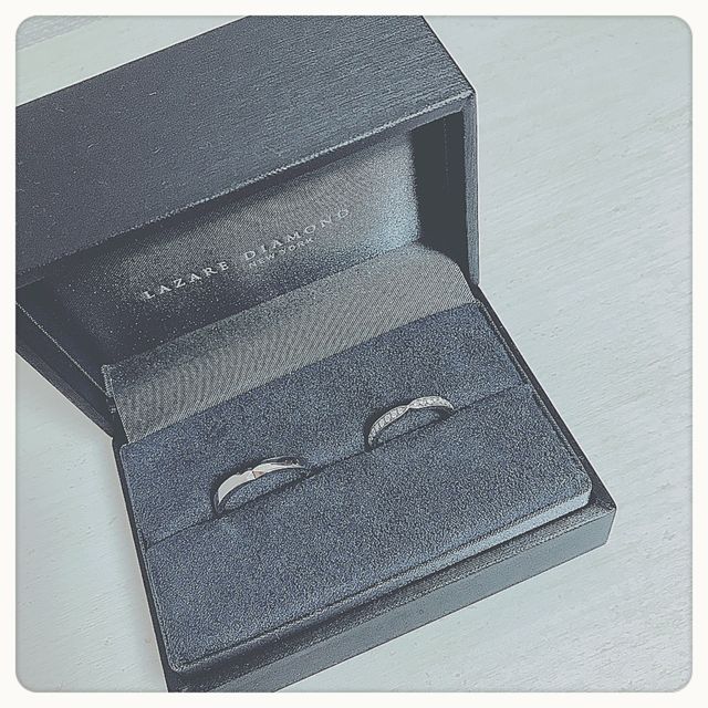【ラザール ダイヤモンド(LAZARE DIAMOND)の口コミ】 気になるデザインを試させていただいたのですが、ペアにすると旦那さんの…