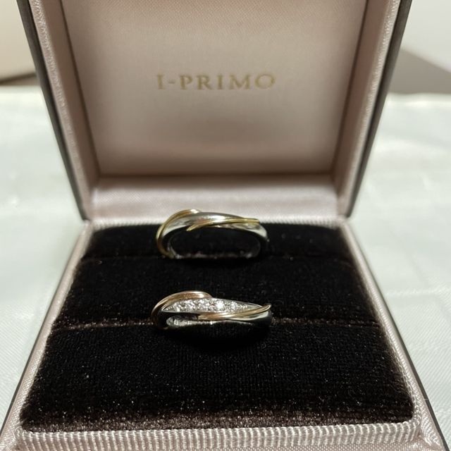 【アイプリモ(I-PRIMO)の口コミ】 デザインが可愛くて夫婦揃って一目惚れしました！！！
男性のリングはシン…