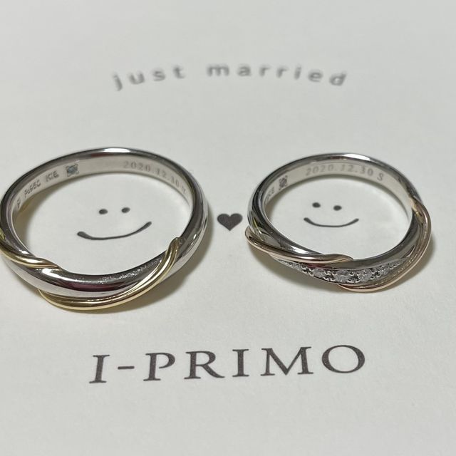 【アイプリモ(I-PRIMO)の口コミ】 デザインが可愛くて夫婦揃って一目惚れしました！！！
男性のリングはシン…