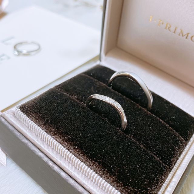 【アイプリモ(I-PRIMO)の口コミ】 結婚指輪はウェーブ＆細身と決めていたので着けた感じも凄く心地よく、合…
