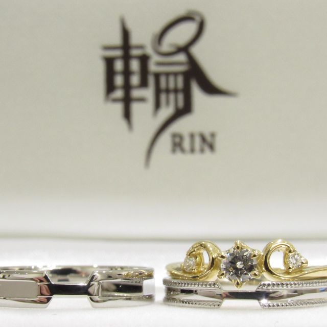 【輪-RIN-の口コミ】  シンプルかつ素敵なデザインに、鏡面加工がとてもきれいでした。
女性側…