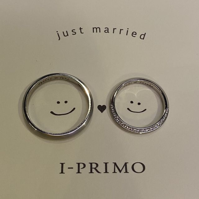 【アイプリモ(I-PRIMO)の口コミ】 はじめにアイプリモで婚約指輪を購入していたので、結婚指輪と重ね付けで…
