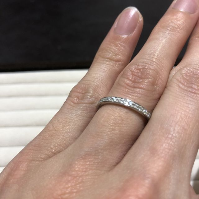 【TRECENTI(トレセンテ)の口コミ】 ハート&キューピットのダイヤをギッシリと入ったハーフエタニティリン…