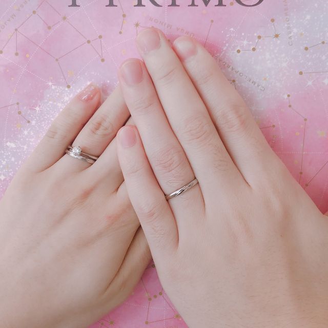 【アイプリモ(I-PRIMO)の口コミ】 先に貰った婚約指輪とセットにして合わせると、より可愛くなるようなデザ…