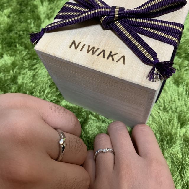【俄(にわか)の口コミ】 京都でお互い出会ったため、結婚指輪は京都にゆかりがある俄にしようと決…
