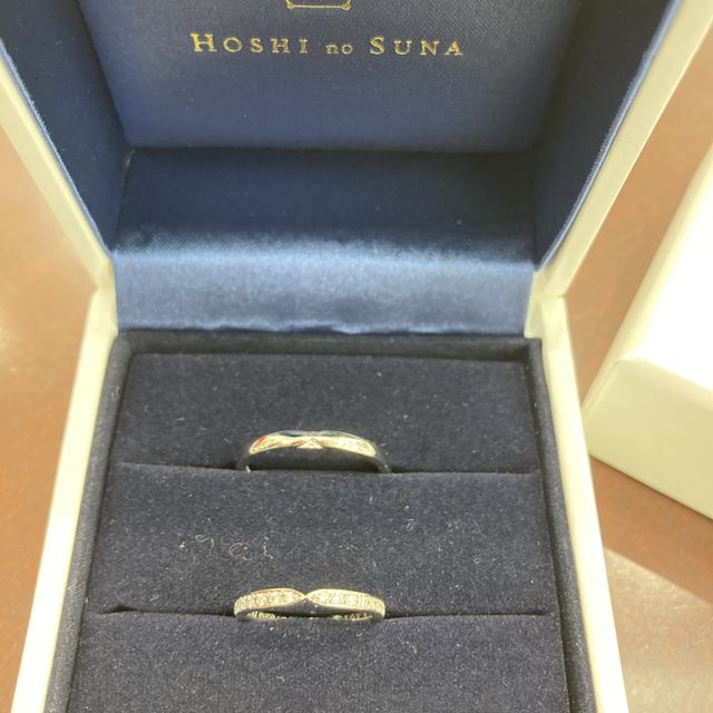 【HOSHI no SUNA 星の砂(ほしのすな)の口コミ】 指が細かったので華奢なデザインが似合いました。ダイヤがたくさんついて…