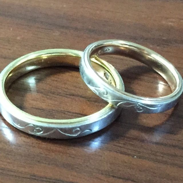 【ケイウノ ブライダル(K.UNO BRIDAL)の口コミ】 私たちの好きなゴールドとピンクゴールドがさりげなく入っていること、シ…