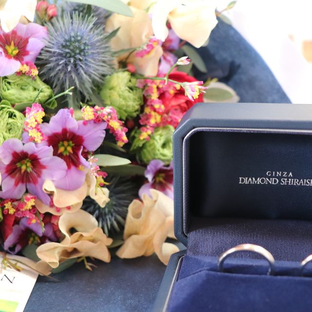 【銀座ダイヤモンドシライシの口コミ】 最初は2人が似合う、好きなデザインを選んで、それぞれ別のデザインにしよ…