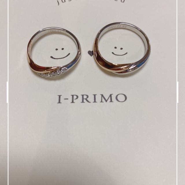 【アイプリモ(I-PRIMO)の口コミ】 指輪のデザインがよく、ピンクゴールド、プラチナの色の混ざりが綺麗で選…