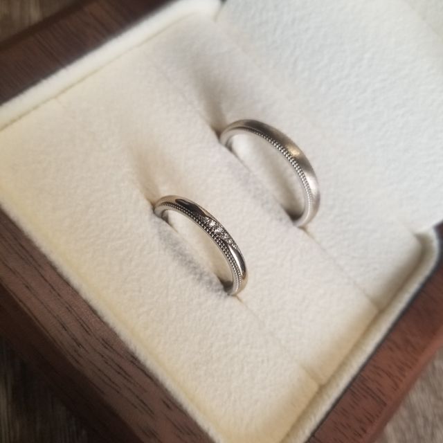 【TANZO.(鍛造指輪)の口コミ】 旦那がここで作りたいといったので、決めました。
色の組み合わせからダイ…