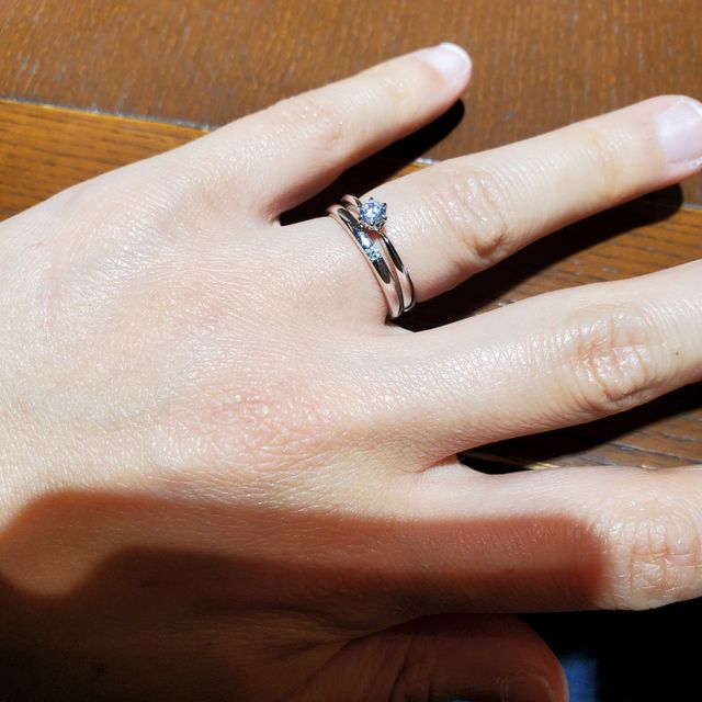 【TRECENTI(トレセンテ)の口コミ】 結婚指輪はお互いにシンプルなデザインで考えていたので好みにあったのを…