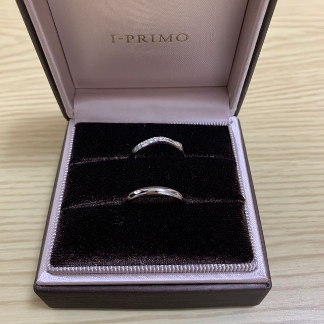 【アイプリモ(I-PRIMO)の口コミ】 婚約指輪は購入しない予定のため結婚指輪は華やかなものがよく、派手すぎ…