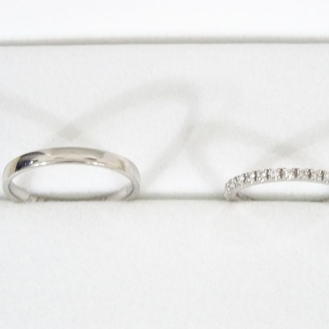 【ギンザタナカブライダル(GINZA TANAKA BRIDAL)の口コミ】 私用にはダイヤの入った結婚指輪が欲しくて探していました。主人にはシン…