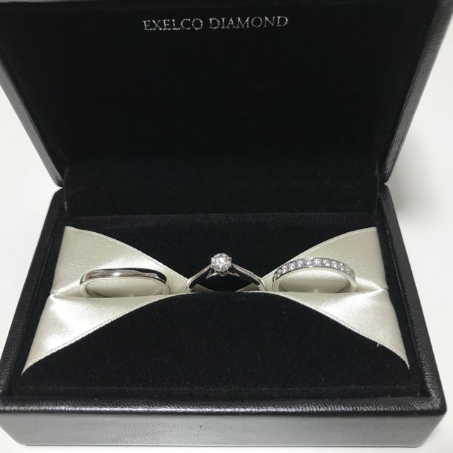 【エクセルコダイヤモンド(EXELCO DIAMOND)の口コミ】 婚約指輪で貰って合わせてつけるなら同じブランドが良いと思い店舗に行き…