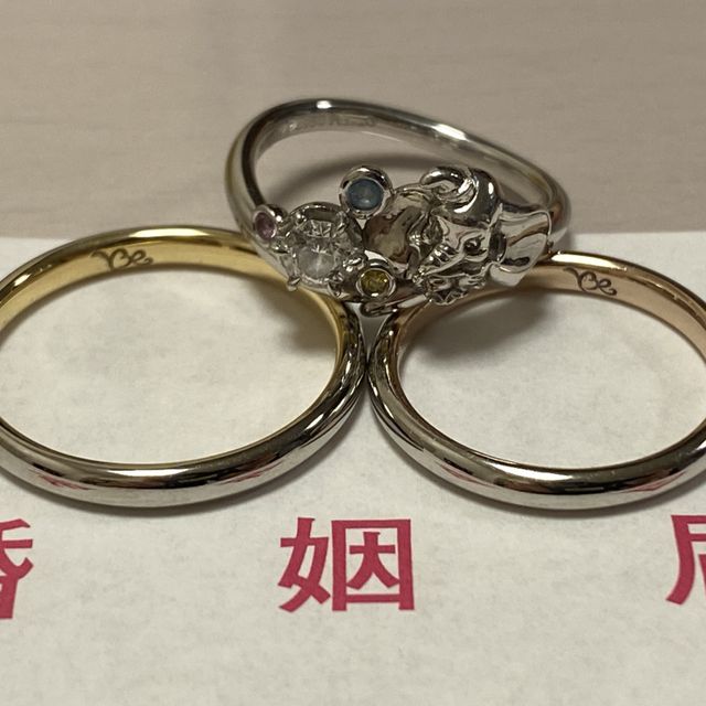 【ケイウノ ブライダル(K.UNO BRIDAL)の口コミ】 ディズニーの指輪が、オーダーメイドで購入できたからです。既製品のダン…