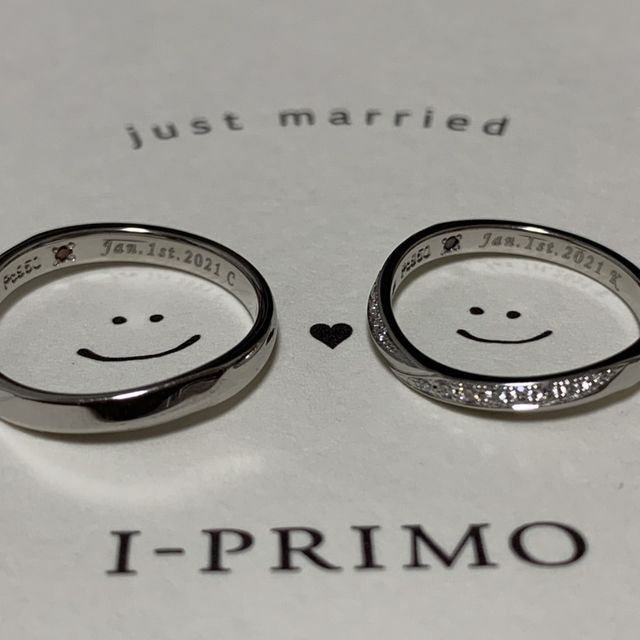 【アイプリモ(I-PRIMO)の口コミ】 婚約指輪の購入もアイプリモでした為、こんなく指輪と重ね付け出来るデザ…
