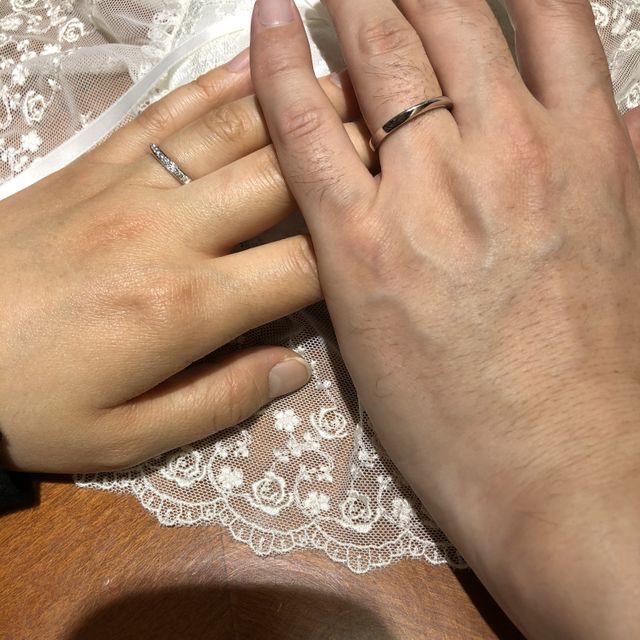 【TRECENTI(トレセンテ)の口コミ】 女性側のリングで、婚約指輪との重ね合わせにあうデザインて選びました。…