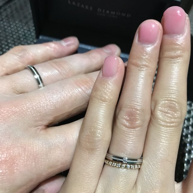 【ラザール ダイヤモンド(LAZARE DIAMOND)の口コミ】 何店舗か試着しに行ったのですがダイヤモンドの輝きが他店と比べてちがう…