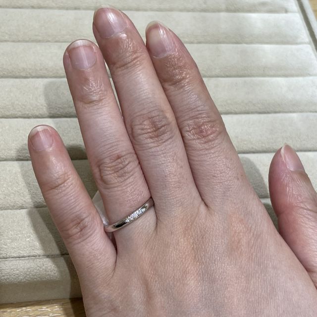 【TRECENTI(トレセンテ)の口コミ】 シンプルなデザインと、主張しすぎない落ち着いた雰囲気のダイヤモンドの…