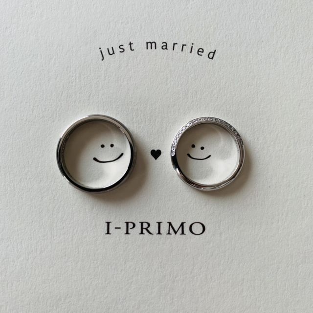 【アイプリモ(I-PRIMO)の口コミ】 男性のリングにはツートンカラーのように艶消し加工がされており、ギラギ…