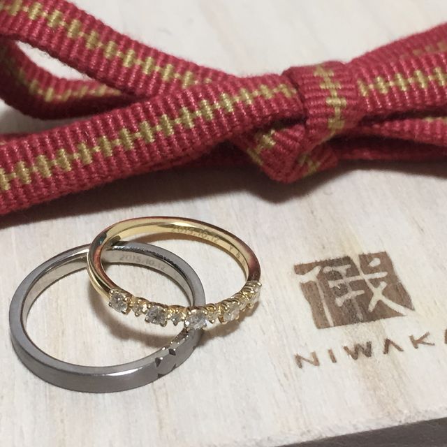 【俄(にわか)の口コミ】 婚約指輪は購入しなかったので、結婚指輪は絶対石つき！と決めていました…