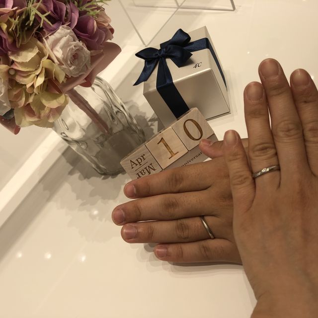 【4℃ BRIDAL(ヨンドシーブライダル)の口コミ】 指輪のデザインが可愛くて、ダイヤモンドがキラキラ輝いていたのでとても…