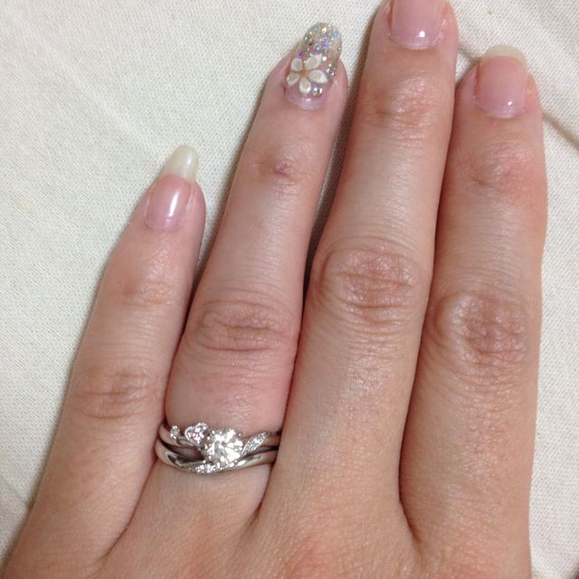 【LUCIE(ルシエ)の口コミ】 デザイナーさんが私の要望を取り入れてくれた、ハート型とピンクダイヤを…