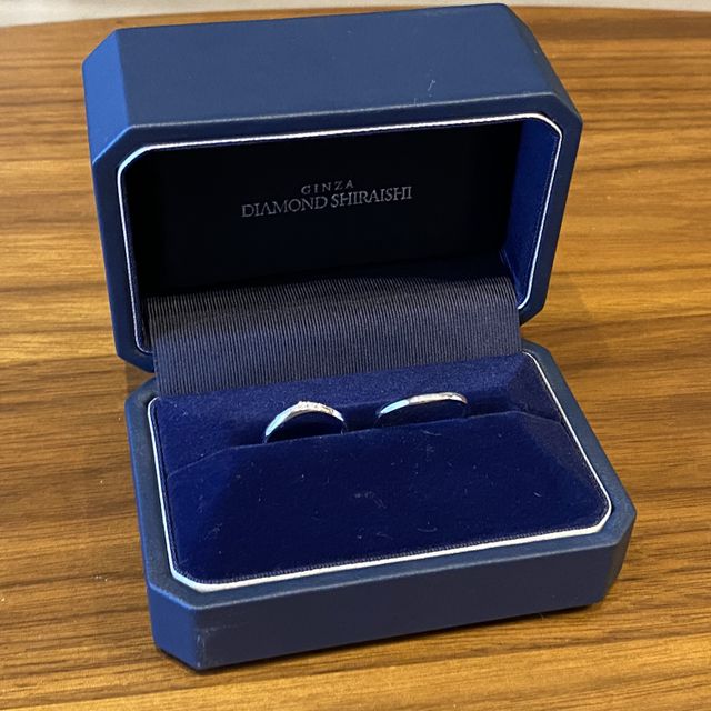 【銀座ダイヤモンドシライシの口コミ】 ダイヤモンドの感じがさり気ないけどキラキラしててデザインがきにいりま…