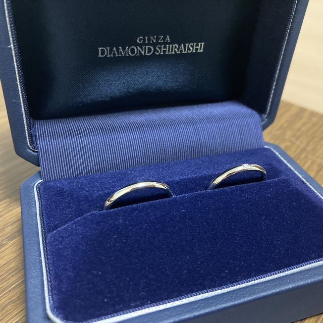 【銀座ダイヤモンドシライシの口コミ】 シンプルなデザインがとても気に入りました。もともと大人しいシンプルな…